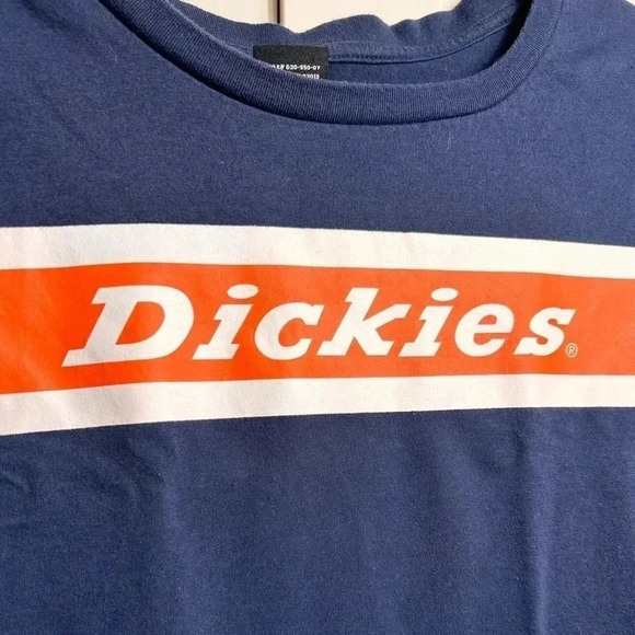 Dickies crop top tshirt, XL, navy blue with classic logo - Picture 6 of 8